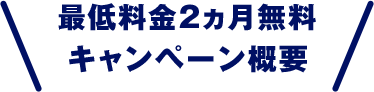 最低料金2ヵ月無料キャンペーン概要