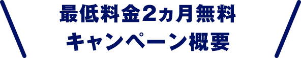 最低料金2ヵ月無料キャンペーン概要